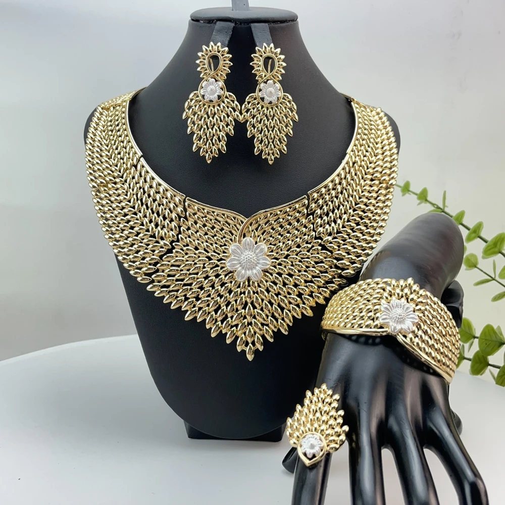 Fashion Jewelry Sets for Women African Nigerian Bridal Wedding Costume Jewelry Party Necklace Gift FHK29289
Fashion Jewelry Sets for Women African Nigerian Bridal Wedding Costume Jewelry Party Necklace Gift FHK29289