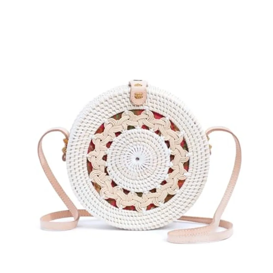 Novum Crafts Round Rattan Bag for Women - Handmade Straw Bags - Wicker Purse - Brown Circle Crossbody Boho Bags
Novum Crafts Round Rattan Bag for Women - Handmade Straw Bags - Wicker Purse - Brown Circle Crossbody Boho Bags