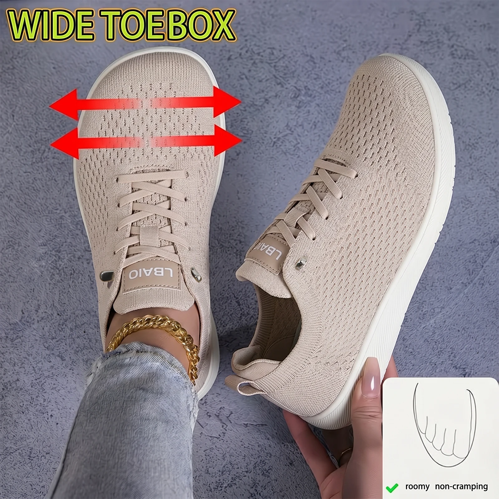 Woven Sneakers Wide Fit Casual Sports Shoes Breathable Comfortable Running Shoes for Everyday Wear
Woven Sneakers Wide Fit Casual Sports Shoes Breathable Comfortable Running Shoes for Everyday Wear