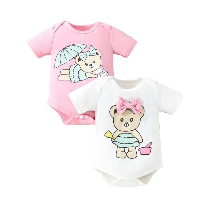 0-18 Months Baby Girl 2Pcs Set Clothes Jumpsuit Short Sleeve Bear Print Bodysuits Summer Baby Outfits
0-18 Months Baby Girl 2Pcs Set Clothes Jumpsuit Short Sleeve Bear Print Bodysuits Summer Baby Outfits