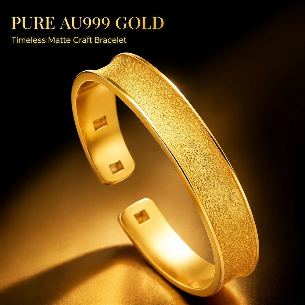 Luxury AU999 24K Solid Unisex Vintage Matte Wide Open Gold Cuff Bangle Men Women Couple Minimalist Wedding Lucky Jewelry Gift
Luxury AU999 24K Solid Unisex Vintage Matte Wide Open Gold Cuff Bangle Men Women Couple Minimalist Wedding Lucky Jewelry Gift