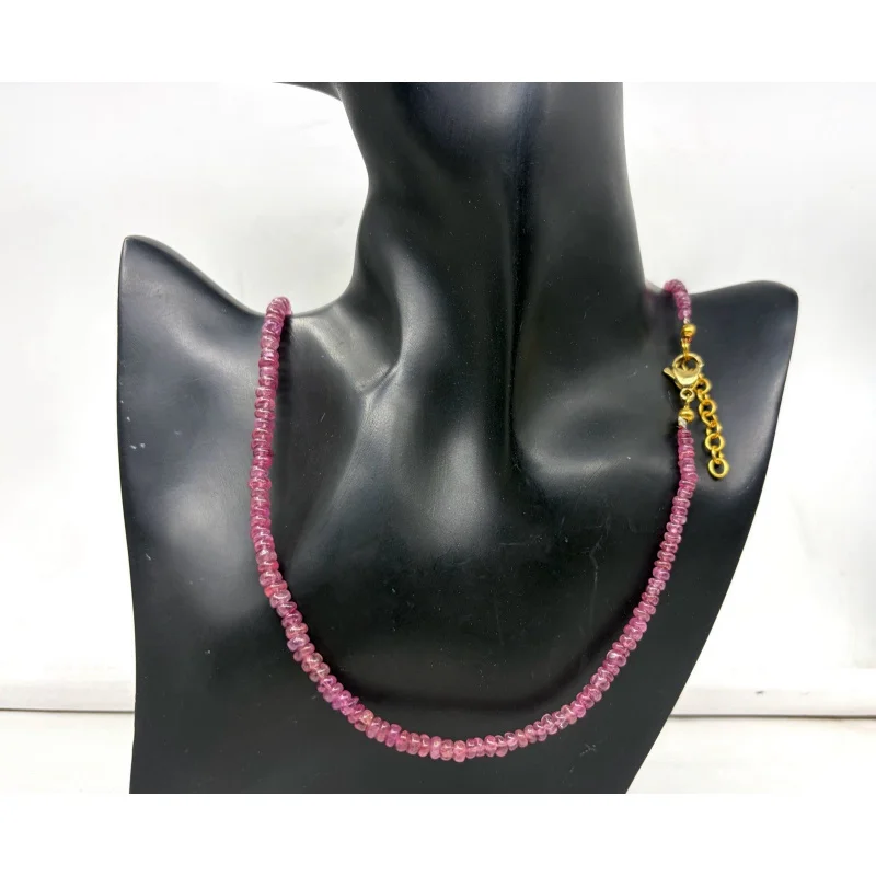 Ruby Necklace 20” Round Plain Smooth 4–5mm Gold Plated Clasp
Ruby Necklace 20” Round Plain Smooth 4–5mm Gold Plated Clasp