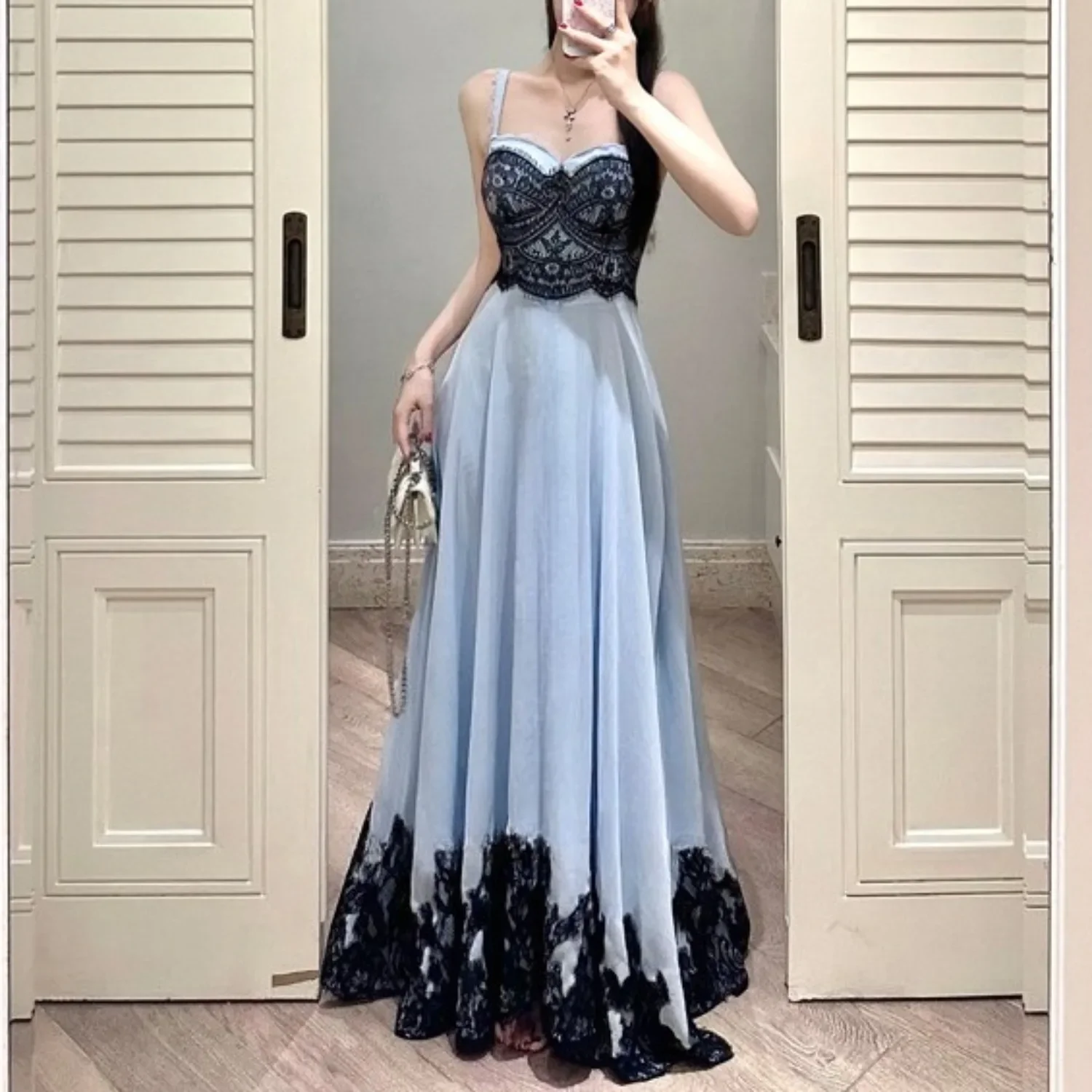 Light Blue Dress Women Lace Patch Strapped Sleeveless Elegant Vestidos Bodycon Slash Neck Evening Party Clothing Lady
Light Blue Dress Women Lace Patch Strapped Sleeveless Elegant Vestidos Bodycon Slash Neck Evening Party Clothing Lady