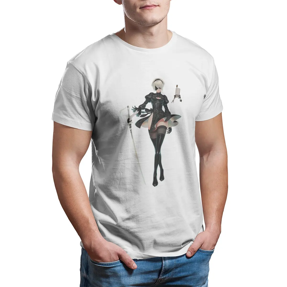Nier Automata 2B100% Cotton Unique hentai Men's clothing Big size Mens graphic tshirts hentai waifu yorha 2B tee plus size
Nier Automata 2B100% Cotton Unique hentai Men's clothing Big size Mens graphic tshirts hentai waifu yorha 2B tee plus size