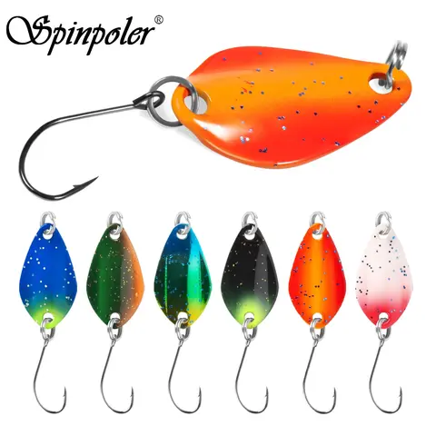 Spinpoler 2g 25mm Colorful Spoon Bait Stream Metal Fishing Lure Swimbait For Trout Chub Perch Salmon Peche Leurre Pesca 5pcs/Box