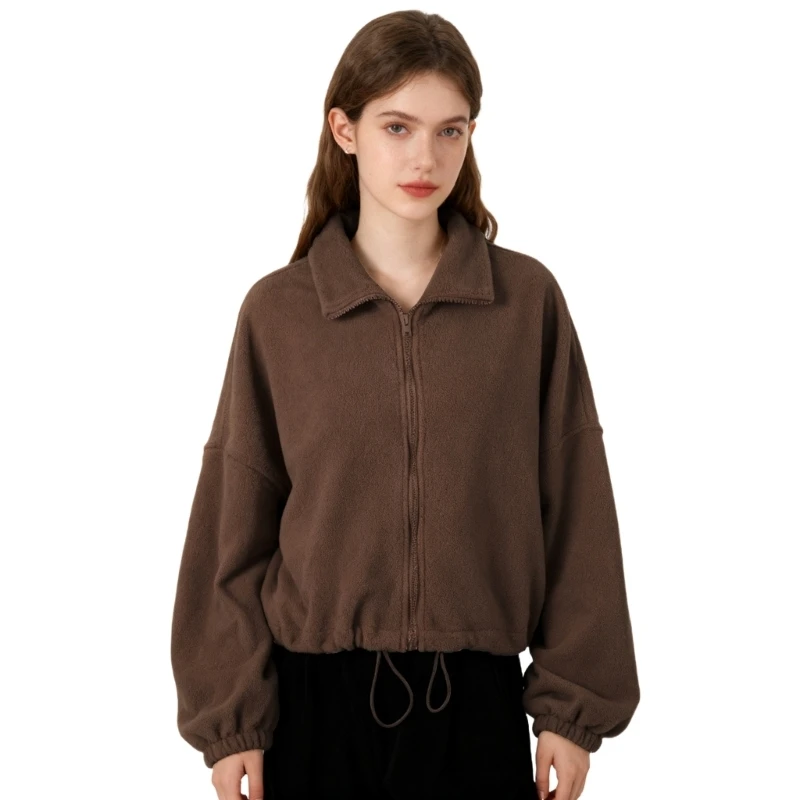 HX6F Womens Zip Up Fleece Cropped Hoodie Fashion Sweatshirts Color Long Sleeve Casual Cropped Coat Outwear
HX6F Womens Zip Up Fleece Cropped Hoodie Fashion Sweatshirts Color Long Sleeve Casual Cropped Coat Outwear