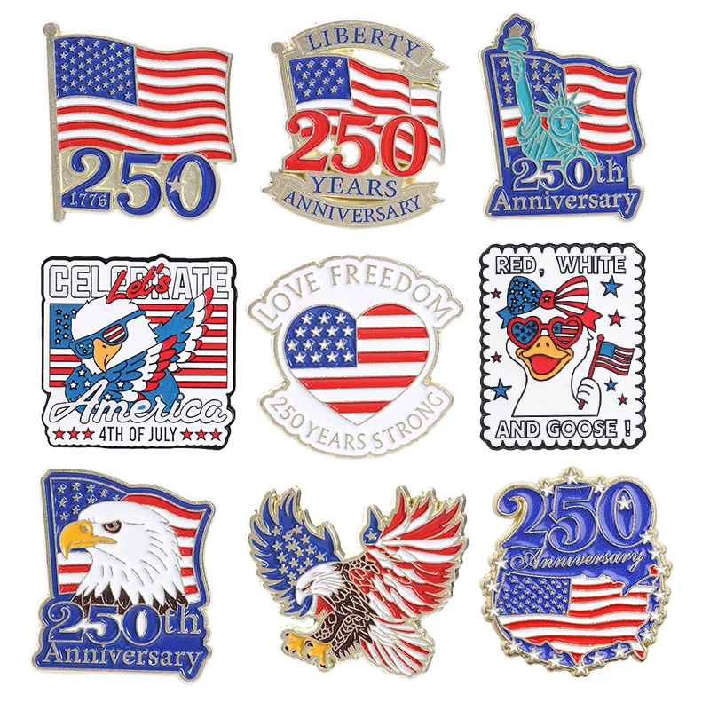 USA 250th Anniversary Enamel Pin Set Patriotic American Flag Eagle Brooches Collection Liberty Freedom Commemorative Gift
USA 250th Anniversary Enamel Pin Set Patriotic American Flag Eagle Brooches Collection Liberty Freedom Commemorative Gift