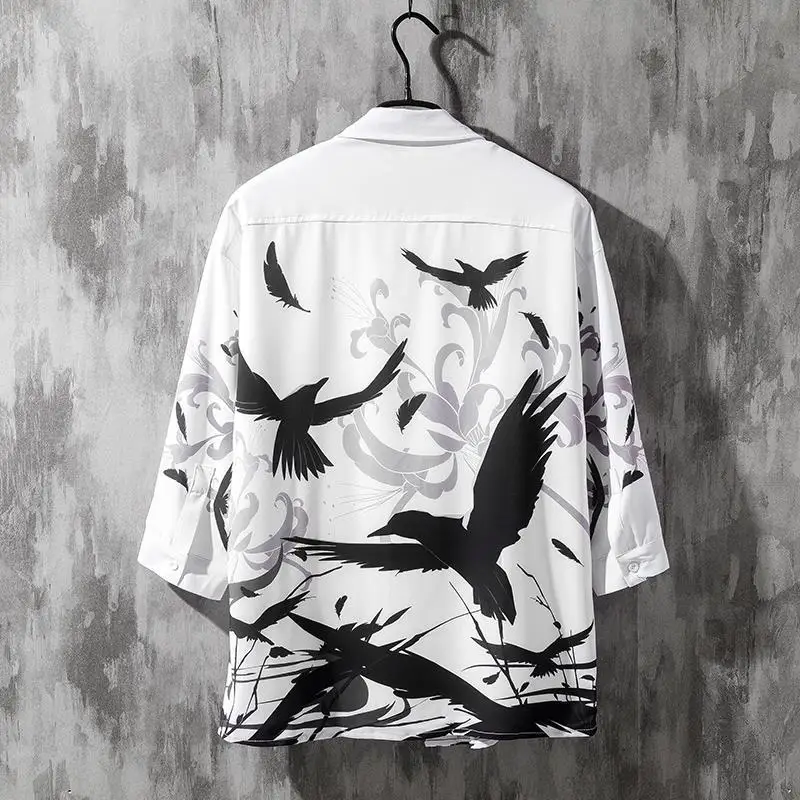 Men's Summer Seven-sleeve Shirt Trendy Short-sleeve Loose Ancient-style Long-sleeve Shirt and JacketYY37
Men's Summer Seven-sleeve Shirt Trendy Short-sleeve Loose Ancient-style Long-sleeve Shirt and JacketYY37