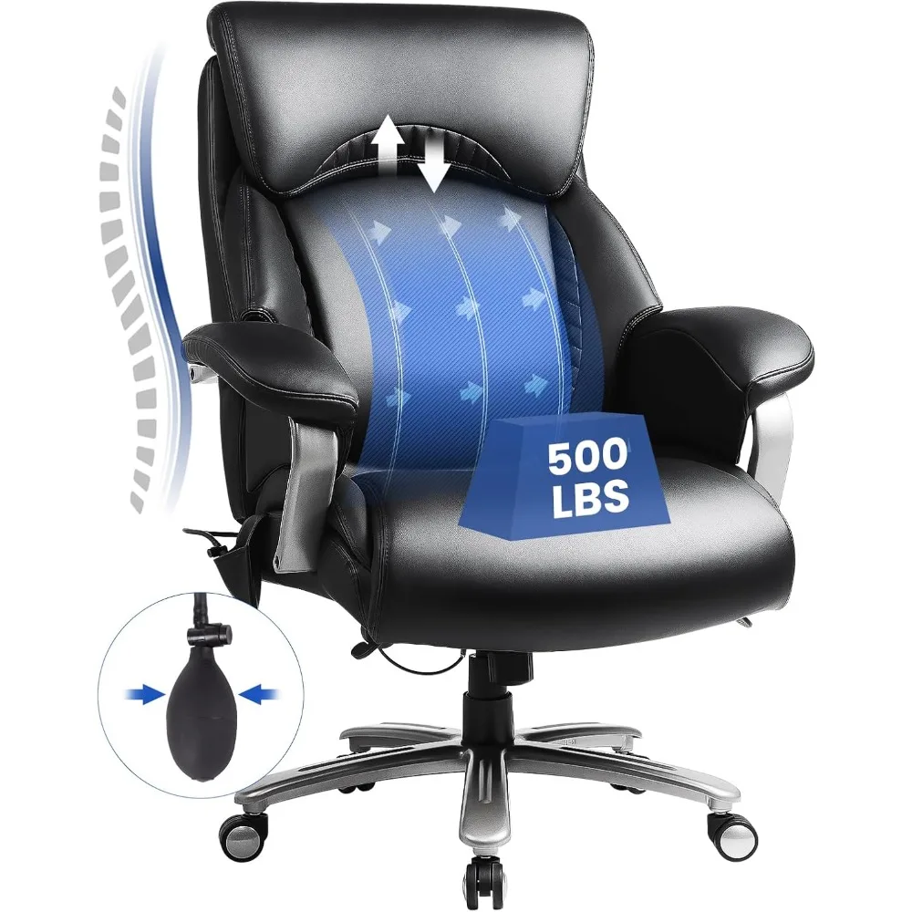 Heavy- duty executive office chair for heavy people,500lbs capacity,ergonomic design with adjustable lumbar support and headrest
Heavy- duty executive office chair for heavy people,500lbs capacity,ergonomic design with adjustable lumbar support and headrest