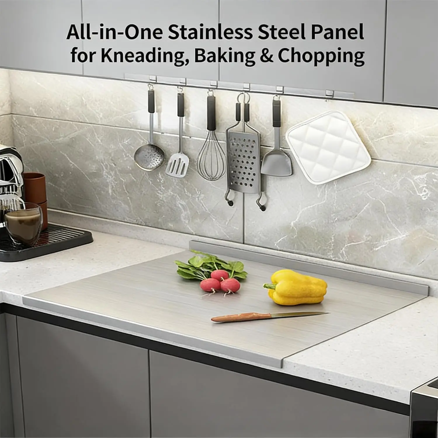 Stainless Steel Cutting Board with Lip, Extra Large Metal Chopping Board for Kitchen Food Prep, Heavy Duty Non Slip Meat Vegetable Fruit Bread Baking Surface, Easy Clean Dishwasher Safe
Stainless Steel Cutting Board with Lip, Extra Large Metal Chopping Board for Kitchen Food Prep, Heavy Duty Non Slip Meat Vegetable Fruit Bread Baking Surface, Easy Clean Dishwasher Safe