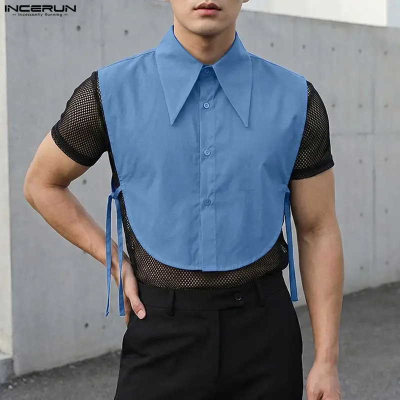 INCERUN Men's Shirt Solid Color Lapel Sleeveless Hollow Out Men Clothes Lace Up 2026 Fashion Irregular Shirts Crop Tops For Man
INCERUN Men's Shirt Solid Color Lapel Sleeveless Hollow Out Men Clothes Lace Up 2026 Fashion Irregular Shirts Crop Tops For Man