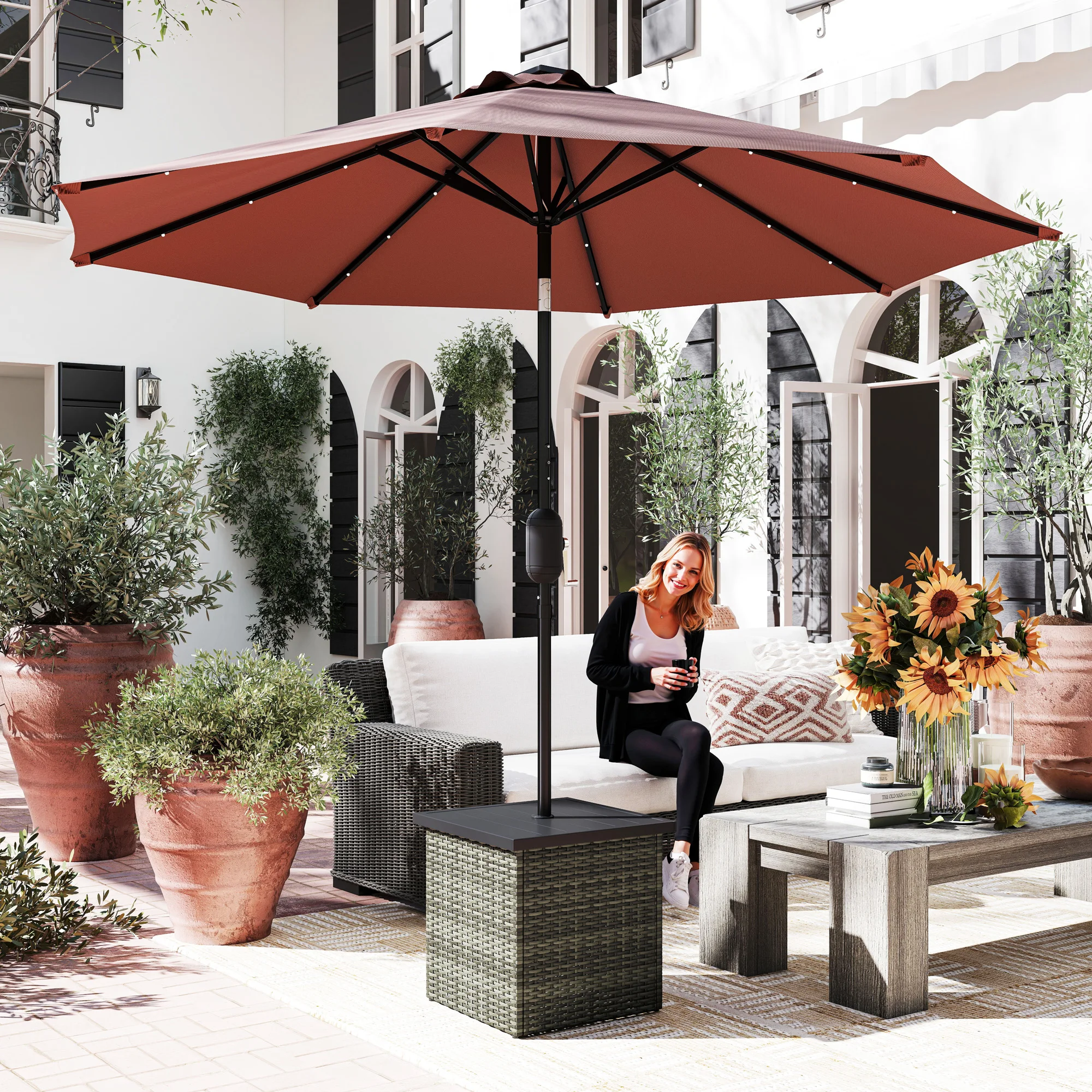 Wicker Side Table, Square PE Rattan Outdoor End Table
Wicker Side Table, Square PE Rattan Outdoor End Table
