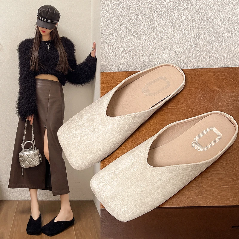New Suede Flats Women Cotton Slippers Square Toe Fashion Mules Shoes Casual Slingback Women's Winter Boots Trend Zapatos Mujer
New Suede Flats Women Cotton Slippers Square Toe Fashion Mules Shoes Casual Slingback Women's Winter Boots Trend Zapatos Mujer