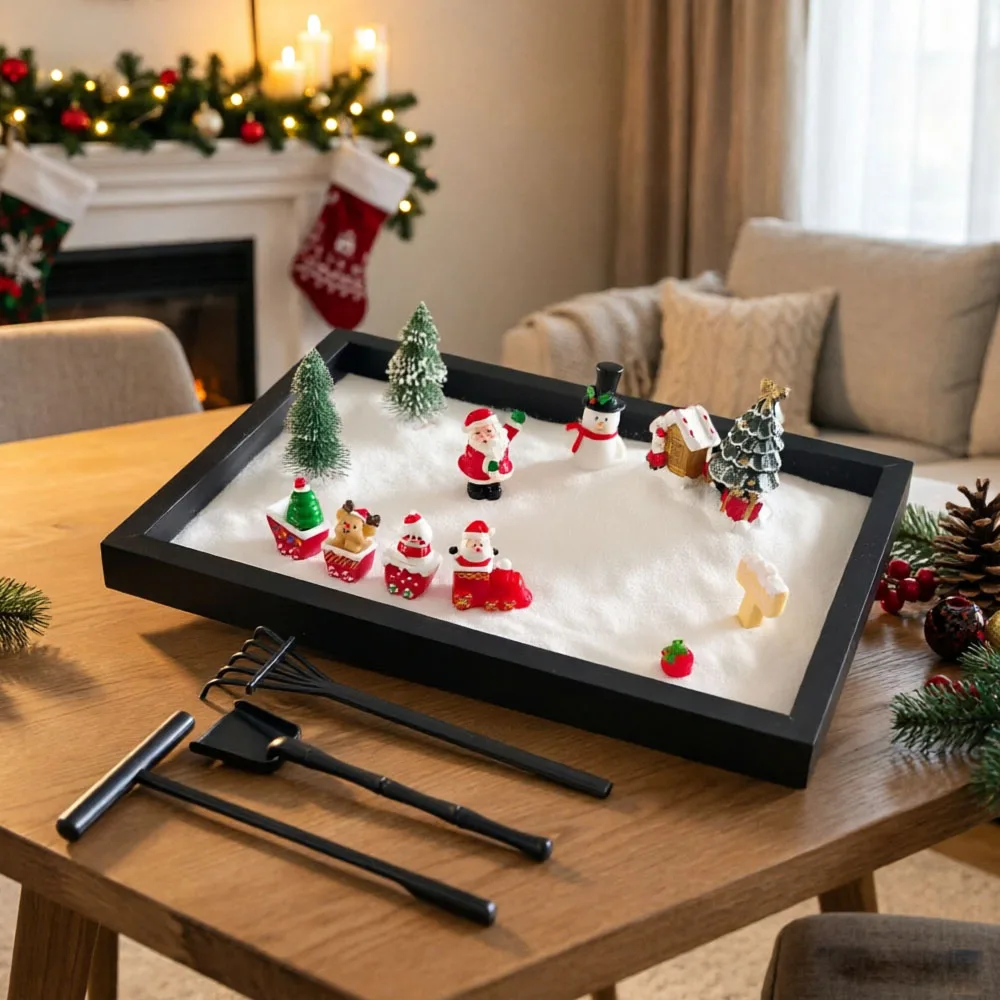Christmas Desktop Sand Tray Decor Kit – Mini Train Scene with Santa, Snowman, Trees for Tabletop Holiday Gift Home Decoration
Christmas Desktop Sand Tray Decor Kit – Mini Train Scene with Santa, Snowman, Trees for Tabletop Holiday Gift Home Decoration