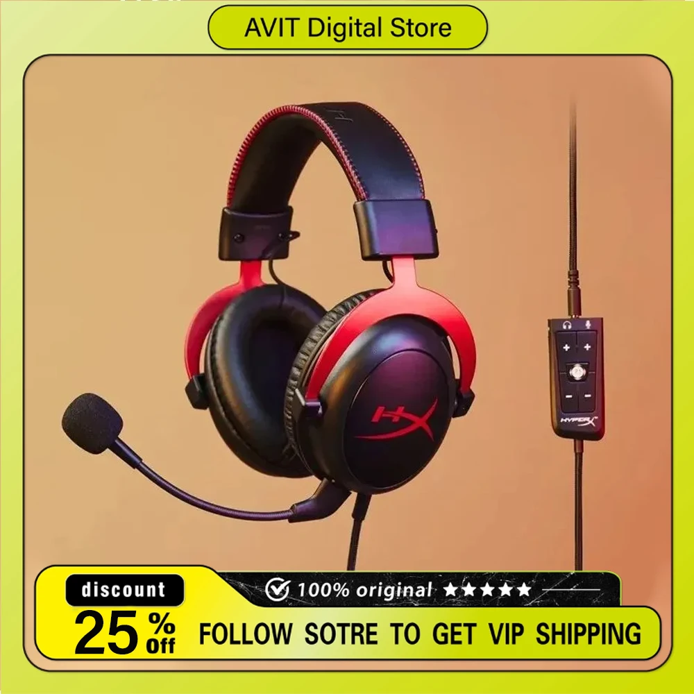 Hyperx Cloud Ii Wired Headset Black/red Pluggable Microphone Noise-canceling Ergonomics Design E-sports Gaming Headphone
Hyperx Cloud Ii Wired Headset Black/red Pluggable Microphone Noise-canceling Ergonomics Design E-sports Gaming Headphone