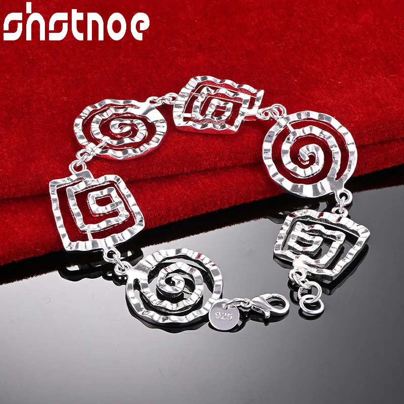 SHSTONE 925 Sterling Silver Spiral Chain Ladies Bracelet For Woman Wedding Accessories Party Birthday Christmas Fashion Jewelry
SHSTONE 925 Sterling Silver Spiral Chain Ladies Bracelet For Woman Wedding Accessories Party Birthday Christmas Fashion Jewelry