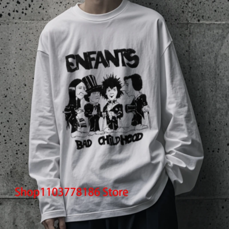 Funny Cartoon Character Print Enfants Riches Deprimes Long Sleeve Pullover High Street Fashion Harajuku Style ERD T Shirt Top
Funny Cartoon Character Print Enfants Riches Deprimes Long Sleeve Pullover High Street Fashion Harajuku Style ERD T Shirt Top