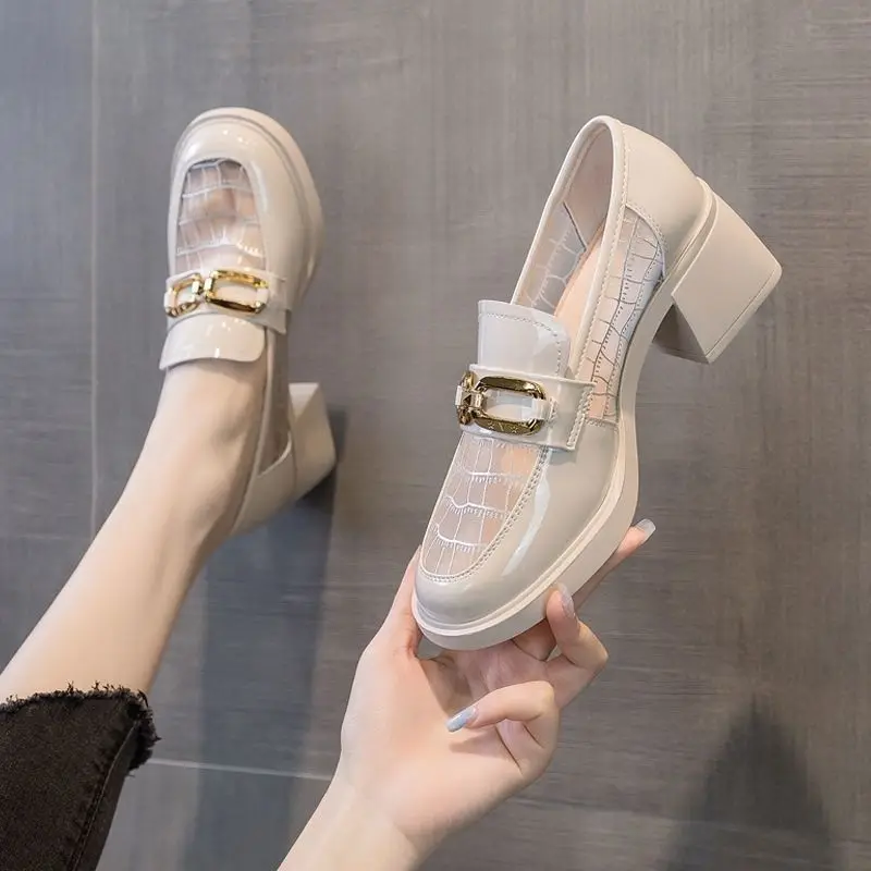 Trendy Ladies' Chunky Heel Loafers in Real Leather Slip-On Easy Wear Ventilated for Summer Viral Fashion Comfortable Footwear
Trendy Ladies' Chunky Heel Loafers in Real Leather Slip-On Easy Wear Ventilated for Summer Viral Fashion Comfortable Footwear