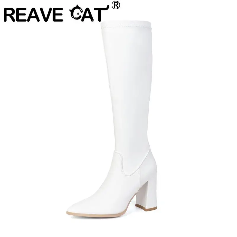 REAVE CAT 2025 Сексуальные женские сапоги до колена с острым носком на блочном каблуке 9 см на молнии Большой размер 41 42 43 Модные ботильоны для свиданий и вечеринок
REAVE CAT 2025 Сексуальные женские сапоги до колена с острым носком на блочном каблуке 9 см на молнии Большой размер 41 42 43 Модные ботильоны для свиданий и вечеринок