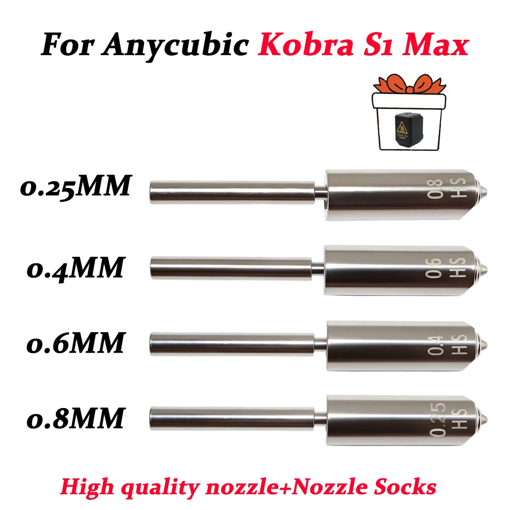 For Anycubic Kobra S1 Max Nozzle 0.4 0.6 0.8 Hardened Steel Integrated Kobra S1 Max Combo Extruder Hotend 3d Printer Accessories
For Anycubic Kobra S1 Max Nozzle 0.4 0.6 0.8 Hardened Steel Integrated Kobra S1 Max Combo Extruder Hotend 3d Printer Accessories