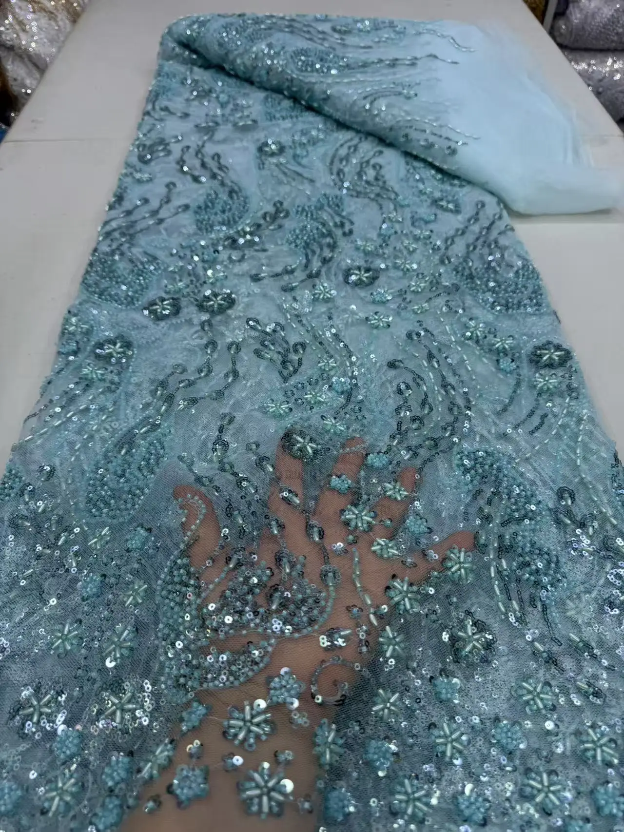 2026 Nigerian Sequins Tulle Lace Fabric High-Quality Embroidery African Net Cloth for Prom Dresses Beads 5 Yards JY536
2026 Nigerian Sequins Tulle Lace Fabric High-Quality Embroidery African Net Cloth for Prom Dresses Beads 5 Yards JY536
