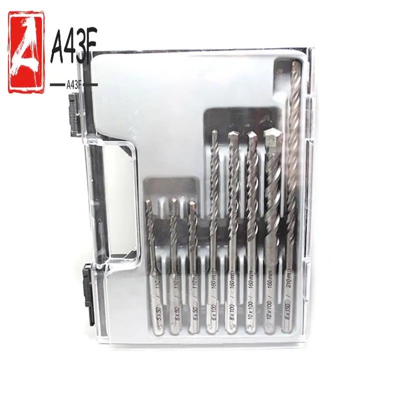 A43F-8-Piece Set Of Masonry Drill Bit Impact Drill Bit Combination Two Pits And Two Grooves Alloy Concrete Wall Opening
A43F-8-Piece Set Of Masonry Drill Bit Impact Drill Bit Combination Two Pits And Two Grooves Alloy Concrete Wall Opening