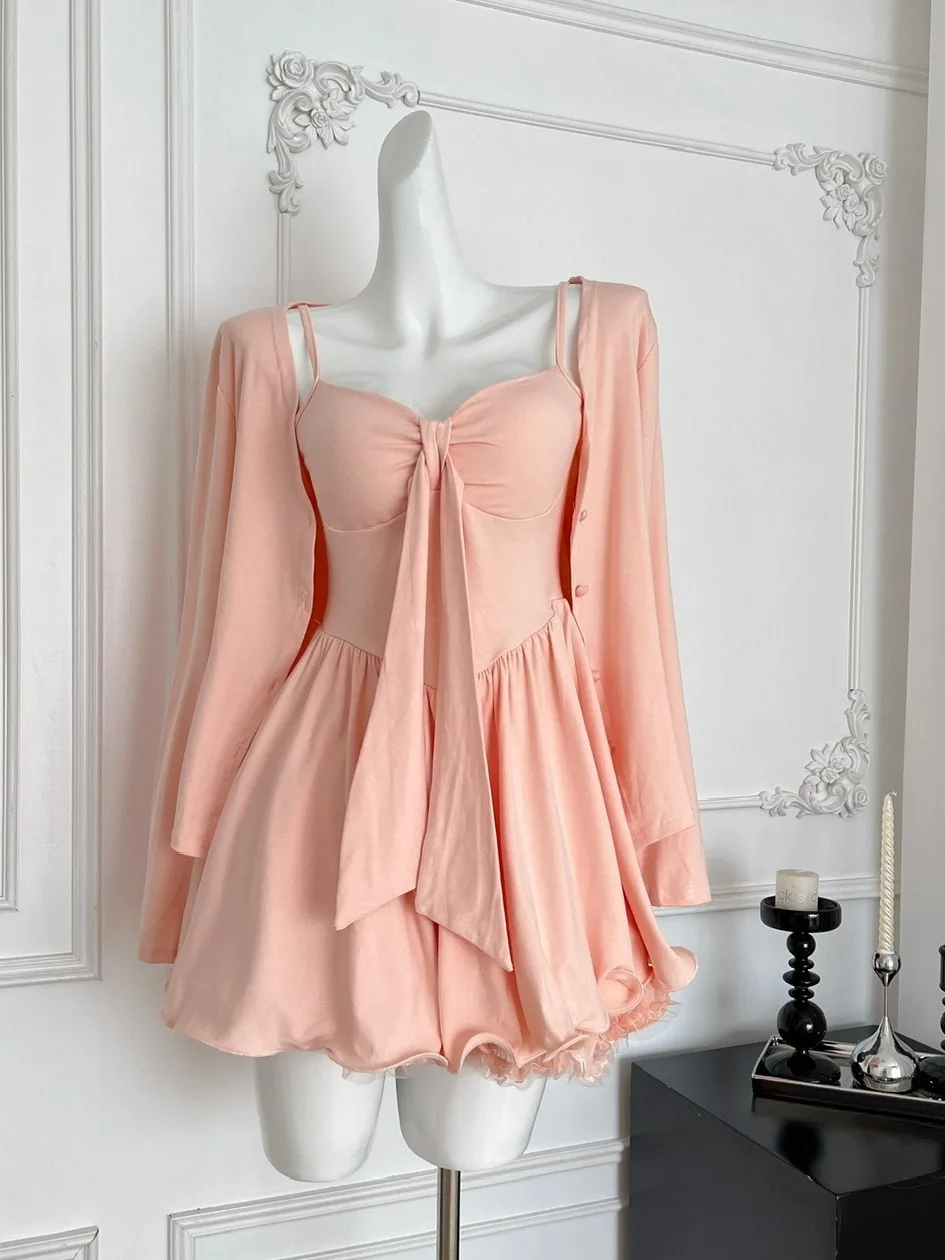 Princ Sle Women's Early Autumn Faion Set Long Sve Ruffle Hem Dr + Long Cardigan Coat Pure Desire Sweet Spicy Girl
Princ Sle Women's Early Autumn Faion Set Long Sve Ruffle Hem Dr + Long Cardigan Coat Pure Desire Sweet Spicy Girl