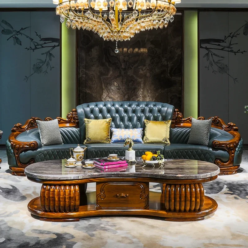 European-style villas imported ebony solid wood thickened first layer cowhide leather latex sofa
European-style villas imported ebony solid wood thickened first layer cowhide leather latex sofa