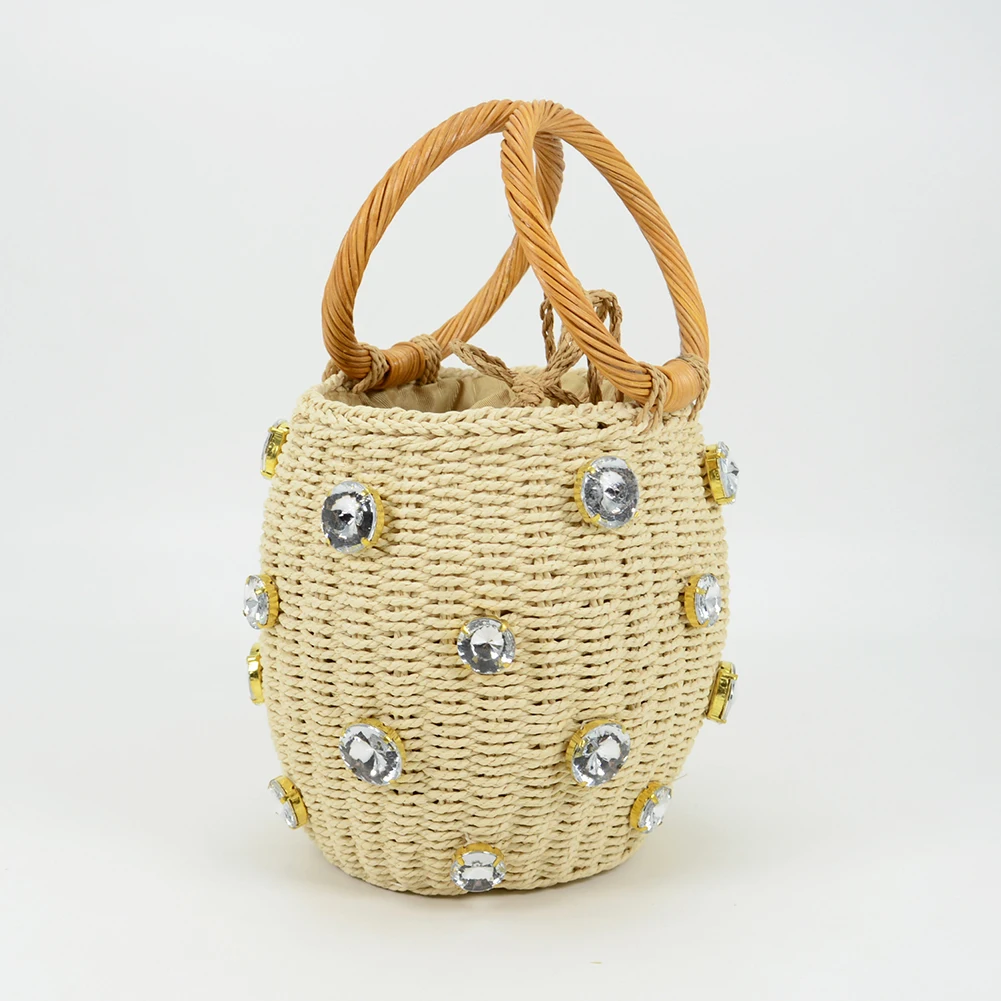 Ladies Handbags Woven Diamonds Women Bucket Bag Handmade Fashion Casual Elegant Simple Summer Rhinestone Woven Bag
Ladies Handbags Woven Diamonds Women Bucket Bag Handmade Fashion Casual Elegant Simple Summer Rhinestone Woven Bag