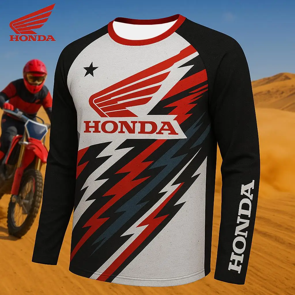 Honda 2026, внедорожная мотоциклетная быстросохнущая дышащая футболка из джерси для гонок на горном велосипеде, удобная футболка для верховой езды, мотокросса Hombre
Honda 2026, внедорожная мотоциклетная быстросохнущая дышащая футболка из джерси для гонок на горном велосипеде, удобная футболка для верховой езды, мотокросса Hombre