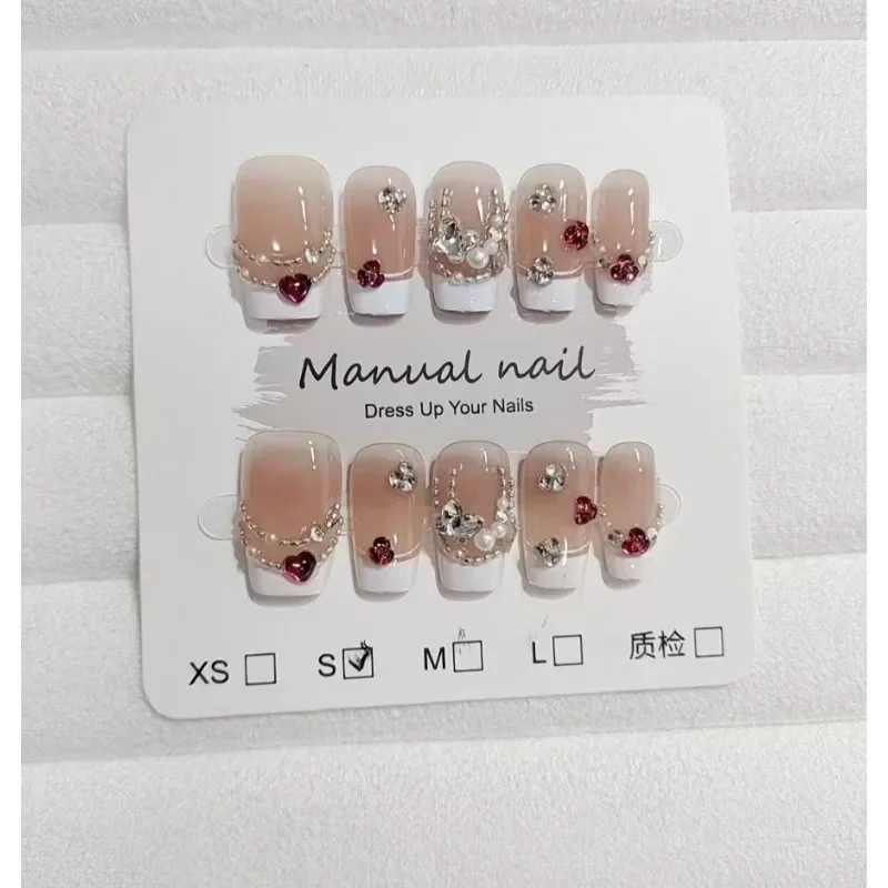 10PCS Elegant Short Press-On Nails with French Tip Design Handcrafted with Diamond&Pearl Details for Effortless Glam Nail Tips
10PCS Elegant Short Press-On Nails with French Tip Design Handcrafted with Diamond&Pearl Details for Effortless Glam Nail Tips