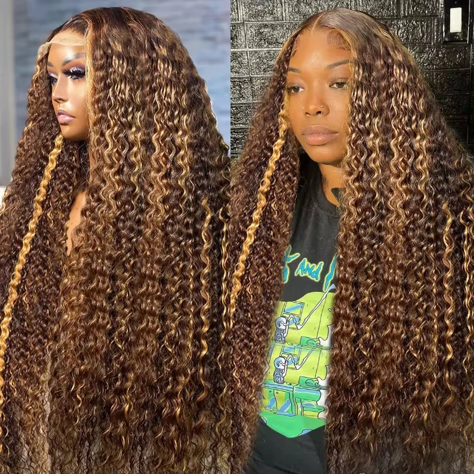 30 Inches Highlight Wigs Human Hair Curly 13x4 Transparent Lace Frontal Blonde Ombre Colored 4/27 Deep Wave 200% Full Lace Wigs
30 Inches Highlight Wigs Human Hair Curly 13x4 Transparent Lace Frontal Blonde Ombre Colored 4/27 Deep Wave 200% Full Lace Wigs