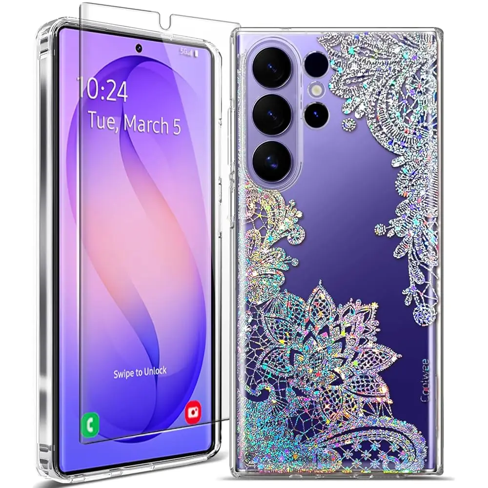 Clear Glitter for Samsung Galaxy S26 Plus Case 6.7 inch, Shockproof Thin Flower Slim Cute Crystal Lace Bling Women Hard Back
Clear Glitter for Samsung Galaxy S26 Plus Case 6.7 inch, Shockproof Thin Flower Slim Cute Crystal Lace Bling Women Hard Back