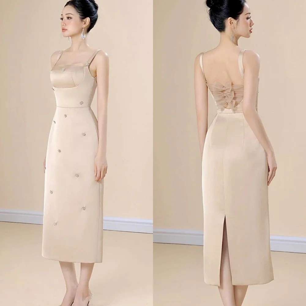 Customized Elegant White Jersey Celebrity Gowns Delicate Square Collar Spaghetti Straps Crystal Mermaid Zipper Back Robe de soir
Customized Elegant White Jersey Celebrity Gowns Delicate Square Collar Spaghetti Straps Crystal Mermaid Zipper Back Robe de soir