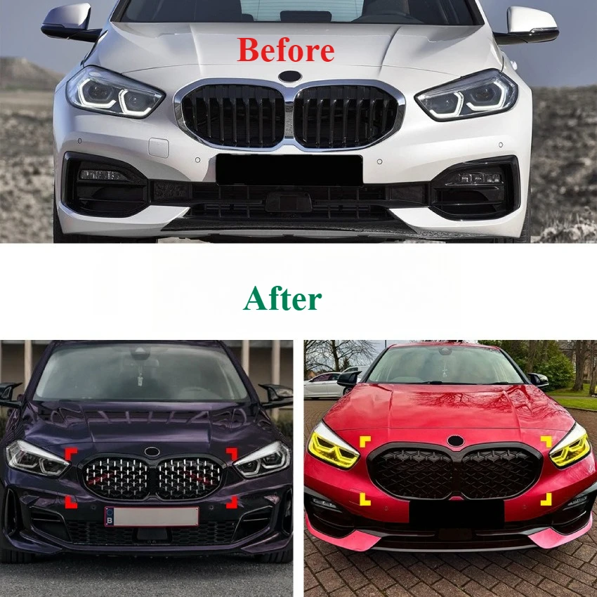 Front Bumper Diamond Style Front Kidney Grille for BMW 1 Series F40 Gloss Black 2020+ ABS Grille Replacement Accessory
Front Bumper Diamond Style Front Kidney Grille for BMW 1 Series F40 Gloss Black 2020+ ABS Grille Replacement Accessory