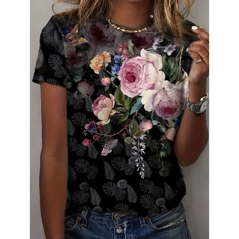 3D Printed Flower Plants T Shirt For Women Exquisite Graphic Short Sleeves Summer Street O-Neck Tees Tops Loose T-Shirts Y2K
3D Printed Flower Plants T Shirt For Women Exquisite Graphic Short Sleeves Summer Street O-Neck Tees Tops Loose T-Shirts Y2K