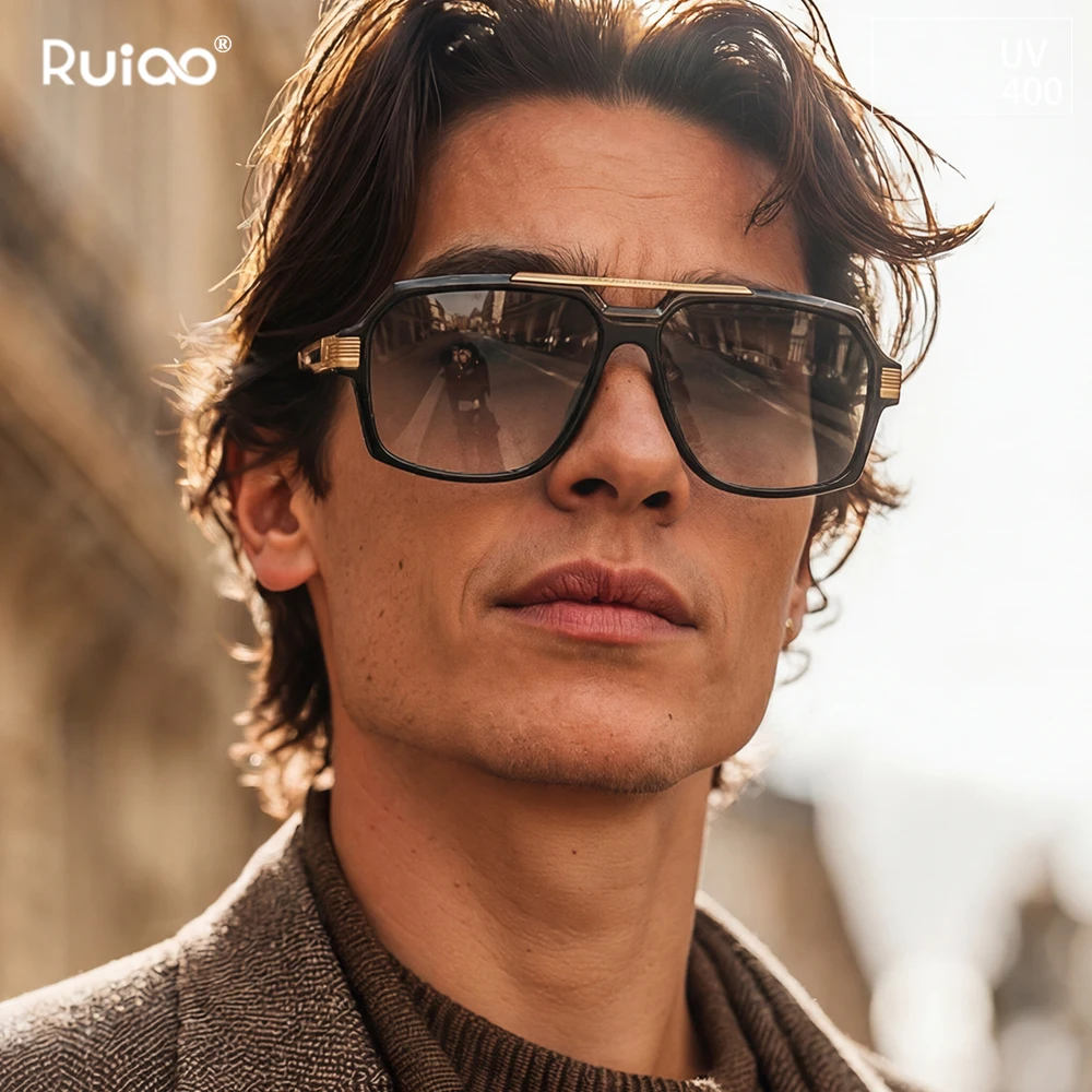 Ruiao Double-Bridge Pilot Sunglasses UV400 Fashion Gradient Shades Metal Frame Unisex Sun Glasses for Men And Women Driving
Ruiao Double-Bridge Pilot Sunglasses UV400 Fashion Gradient Shades Metal Frame Unisex Sun Glasses for Men And Women Driving