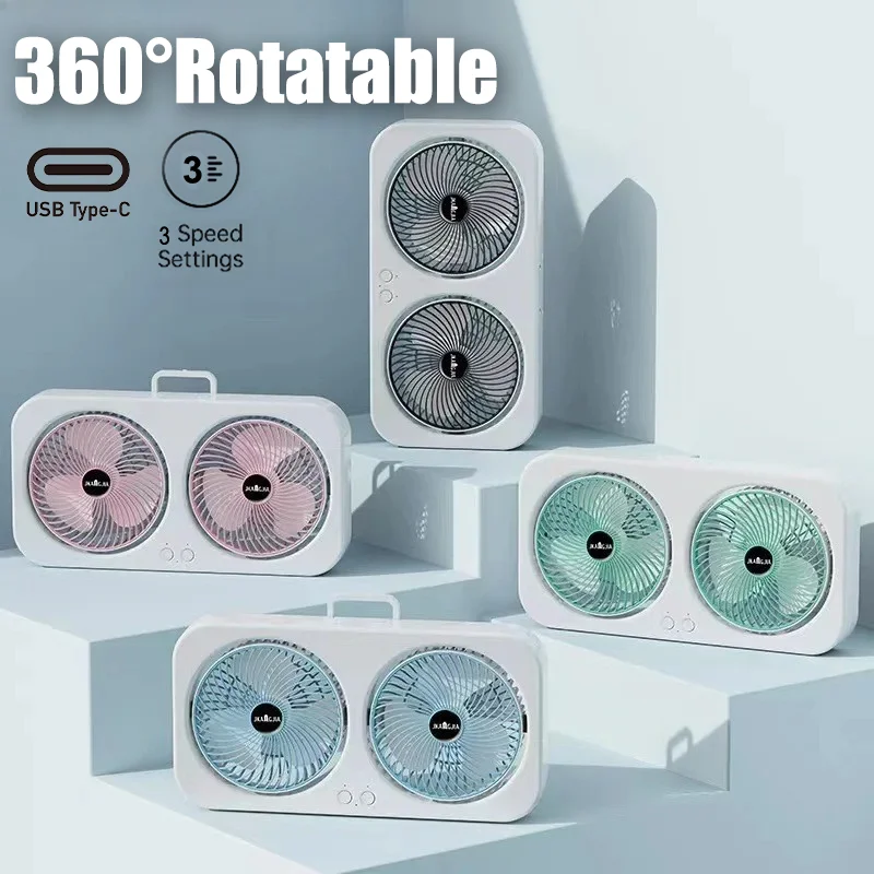Dual Head USB Fan 360° Rotatable Wall Mount Freestanding Design Rechargeable Fan for Office Bedroom Outdoor Camping Portable
Dual Head USB Fan 360° Rotatable Wall Mount Freestanding Design Rechargeable Fan for Office Bedroom Outdoor Camping Portable