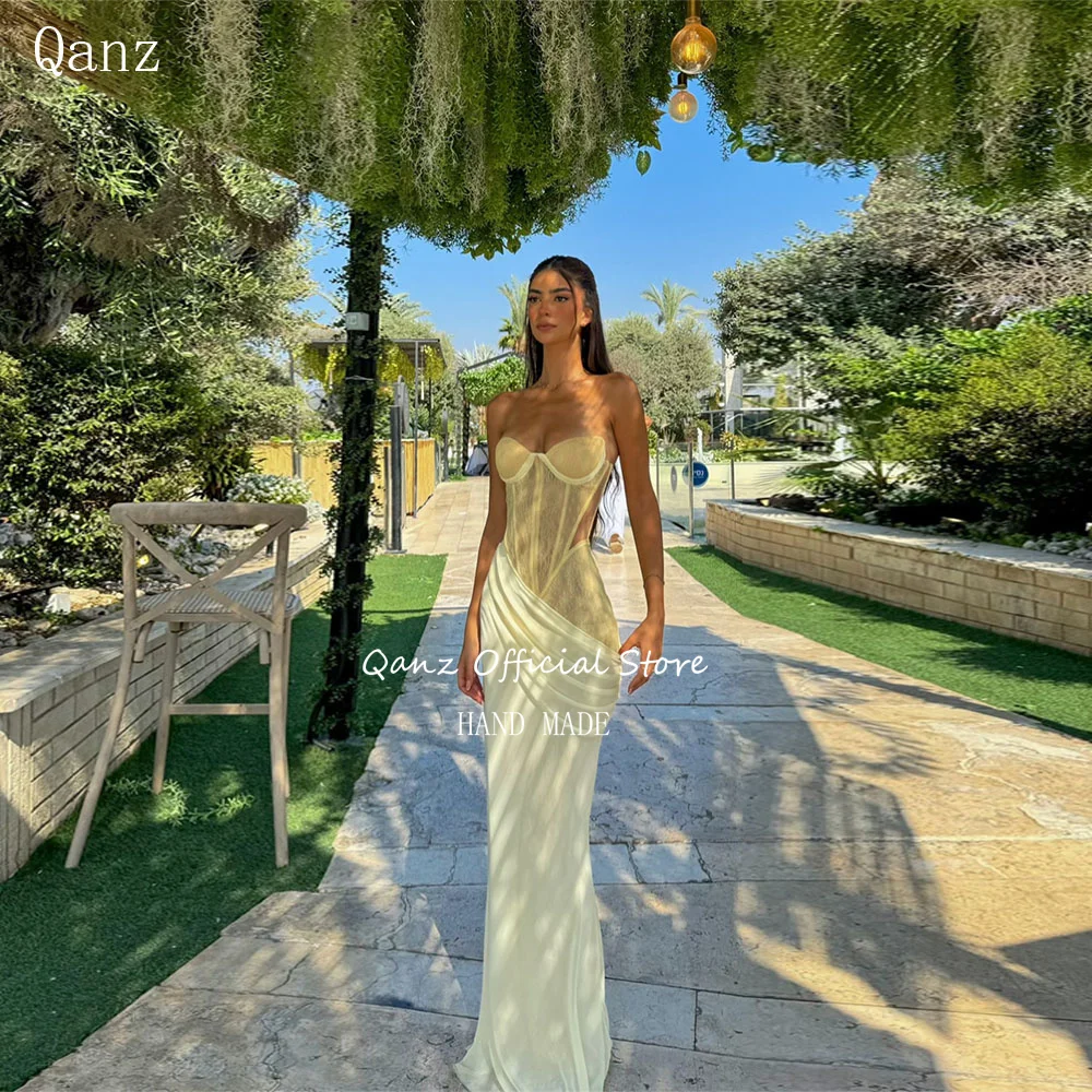 Qanz Elegant Women Evening Dresses Yellow Lace Sweetheart Mermaid Robes De Soirée Chiffon Backless Party Prom Gown Customized
Qanz Elegant Women Evening Dresses Yellow Lace Sweetheart Mermaid Robes De Soirée Chiffon Backless Party Prom Gown Customized