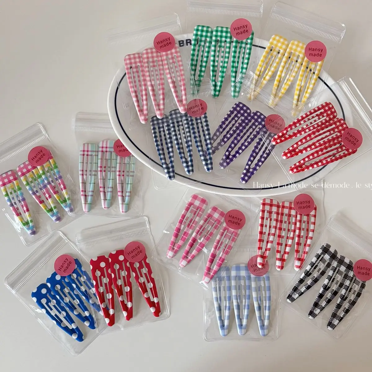 3 Pack Printed BB Clip Set Fashionable Cute Plaid Cartoon Hairpin Girl Broken Hair Bangs Clip Side Clip
3 Pack Printed BB Clip Set Fashionable Cute Plaid Cartoon Hairpin Girl Broken Hair Bangs Clip Side Clip