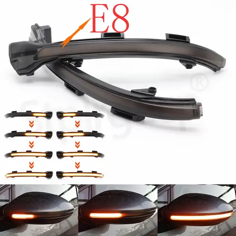 2Pcs For VW Golf 7 MK7 7.5 GTI R Sportsvan Touran L II Side Mirror Indicator Dynamic LED Turn Signal Lights Auto Car Parts