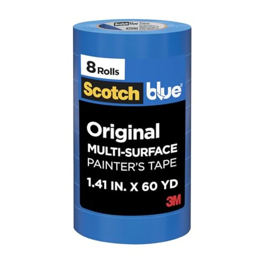 Scotch Painter's Tape Original Multi-Surface Painter's Tape 1.41 Inches x 60 Yards 8 Rolls Blue Tape Protects Surfaces and Remo
Scotch Painter's Tape Original Multi-Surface Painter's Tape 1.41 Inches x 60 Yards 8 Rolls Blue Tape Protects Surfaces and Remo