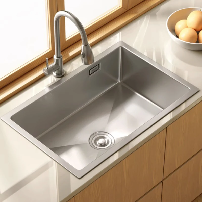 Kitchen Sink 304 Stainless Steel Wire Drawing Handmade Single Slot Pull The Faucet X Diversion Design Vegetable Washing Basin
Kitchen Sink 304 Stainless Steel Wire Drawing Handmade Single Slot Pull The Faucet X Diversion Design Vegetable Washing Basin