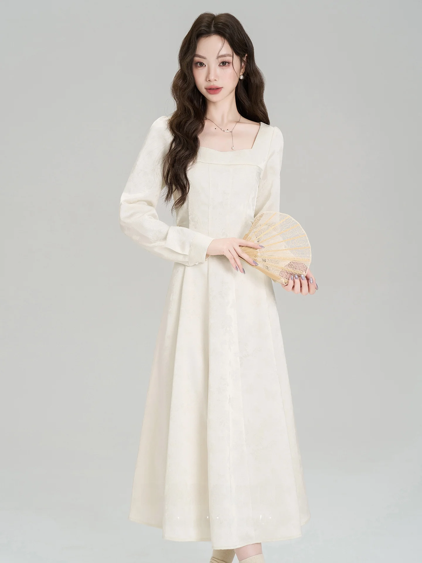 Spring New Sle Soft Sle Square Collar Long Sve Apricot Dr High Waist A-Line Skirt Women's Ele Dr French Sle
Spring New Sle Soft Sle Square Collar Long Sve Apricot Dr High Waist A-Line Skirt Women's Ele Dr French Sle