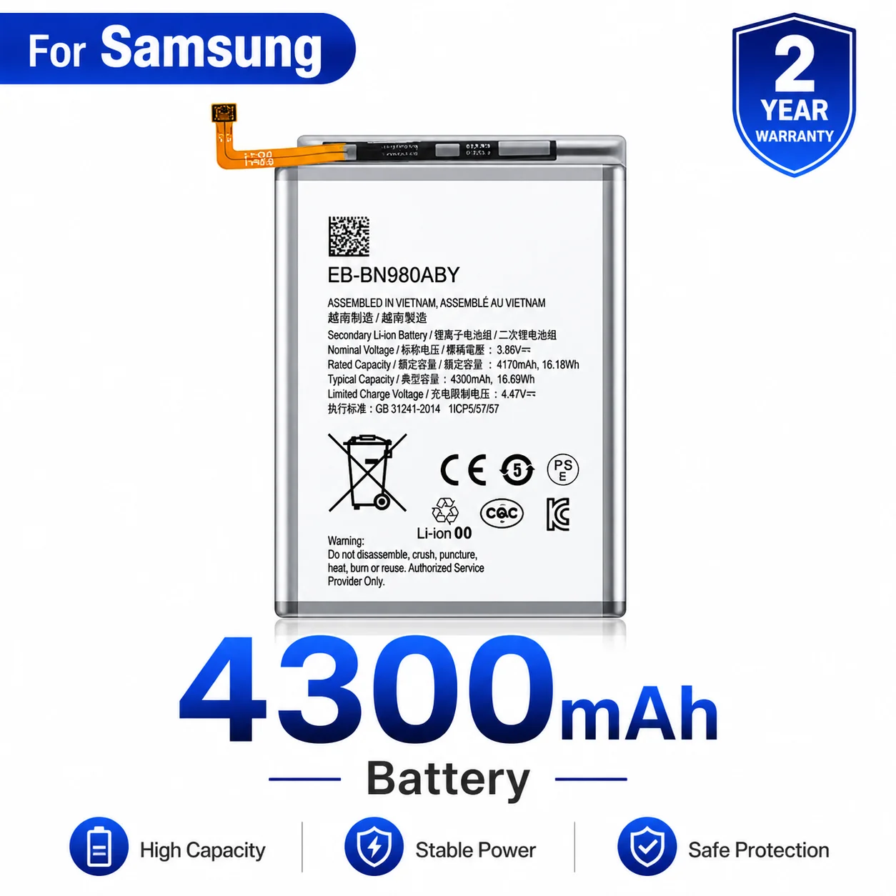 Replacement Battery For Samsung S21 S20 FE Note 20 A Series Mobile Phone
Replacement Battery For Samsung S21 S20 FE Note 20 A Series Mobile Phone