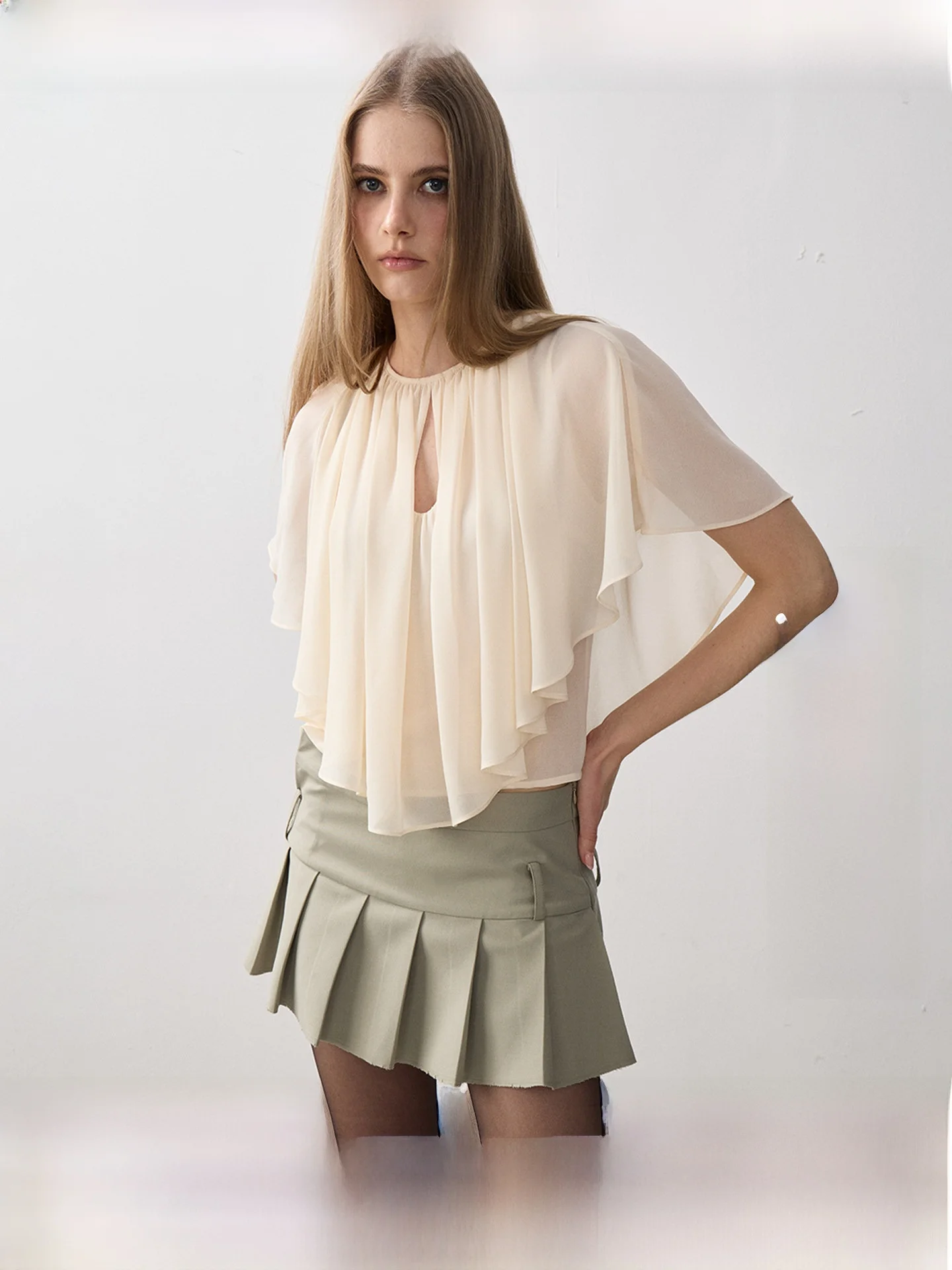 SukiBySuki French Style Hollow out Chiffon Shoulder Wrap Top Lightweight Lazy Outerwear Short Sleeve round Neck Skin Friendly
SukiBySuki French Style Hollow out Chiffon Shoulder Wrap Top Lightweight Lazy Outerwear Short Sleeve round Neck Skin Friendly