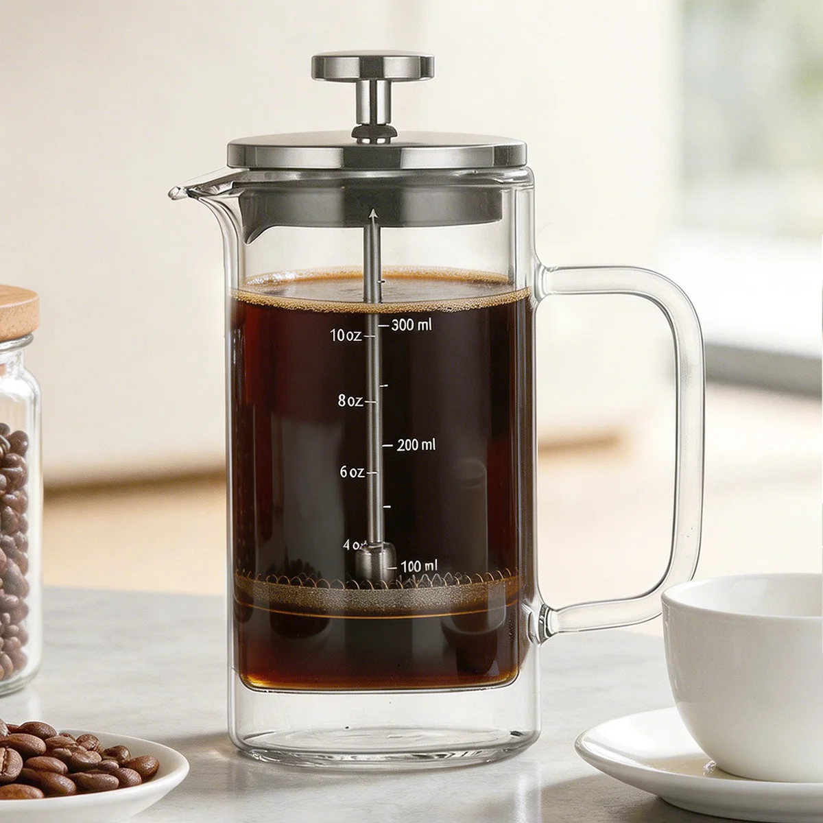 D2 French Press Coffee Maker Tea Pot with Fine Mesh Filter & Ergonomic Handle - 10/20oz Double-Wall Insulated Glass Coffee Maker
D2 French Press Coffee Maker Tea Pot with Fine Mesh Filter & Ergonomic Handle - 10/20oz Double-Wall Insulated Glass Coffee Maker
