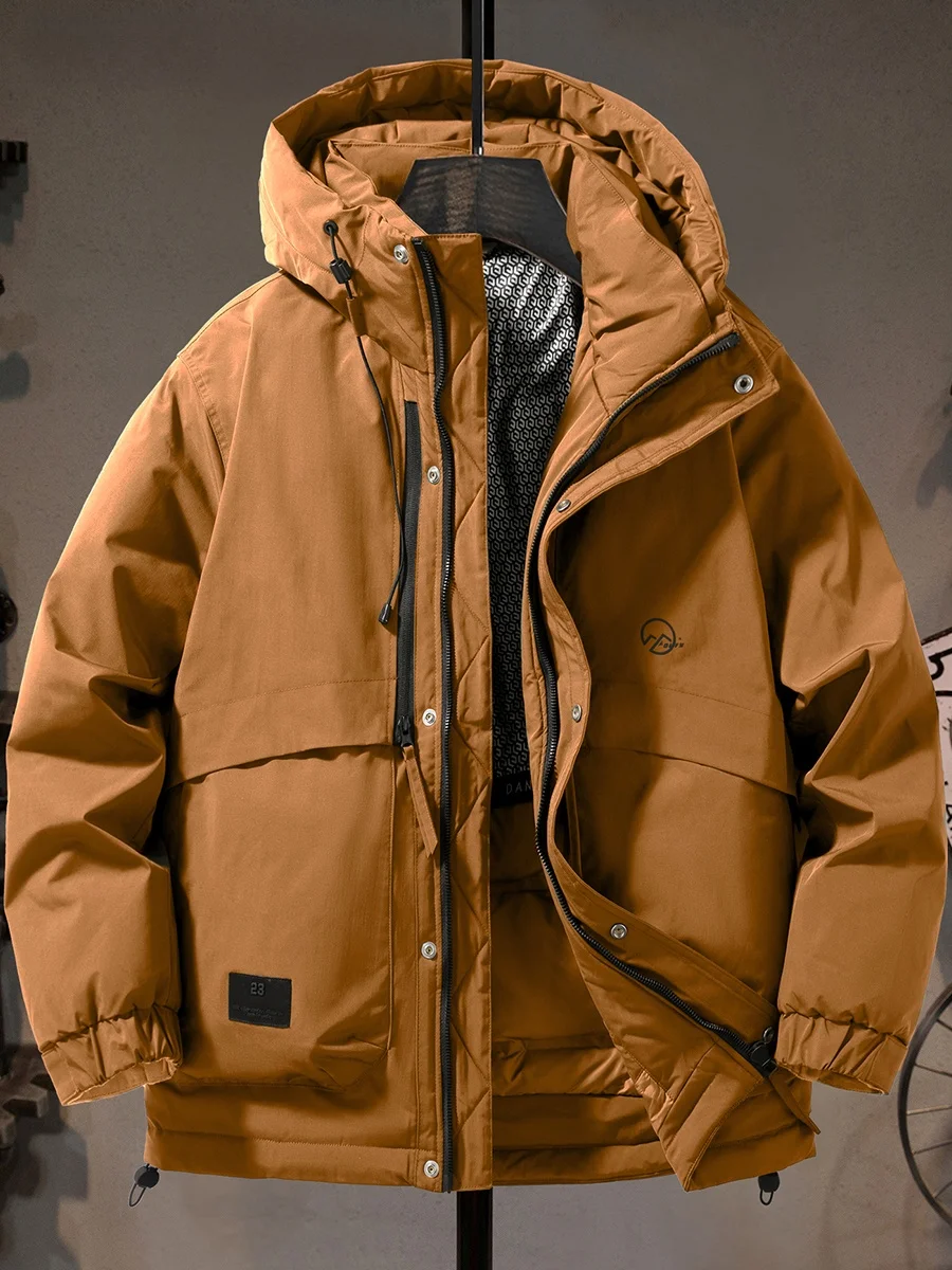 Зимняя утепленная белая пуховая куртка-пуховик для мужчин, свободного кроя, модная, с капюшоном, теплая рабочая одежда, молодежная городская стильная модель
Зимняя утепленная белая пуховая куртка-пуховик для мужчин, свободного кроя, модная, с капюшоном, теплая рабочая одежда, молодежная городская стильная модель