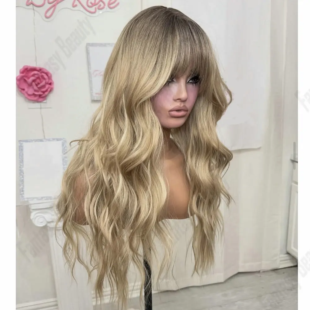 Ash Blonde Bayalage Water Wave Remy European Human Hair 13x6 Lace Frontal Wig Glueless Natural Hairline Full Lace Wig with Bangs
Ash Blonde Bayalage Water Wave Remy European Human Hair 13x6 Lace Frontal Wig Glueless Natural Hairline Full Lace Wig with Bangs