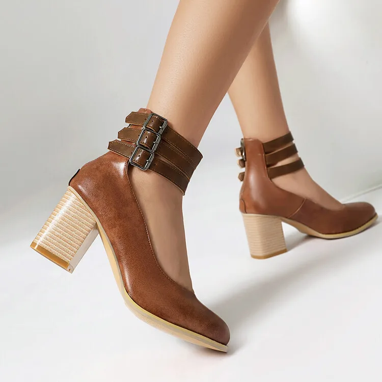 2025 Pumps Leather Ankle Buckle Single Shoes Chunky High Heels Round Toe Women's Shoes
2025 Pumps Leather Ankle Buckle Single Shoes Chunky High Heels Round Toe Women's Shoes
